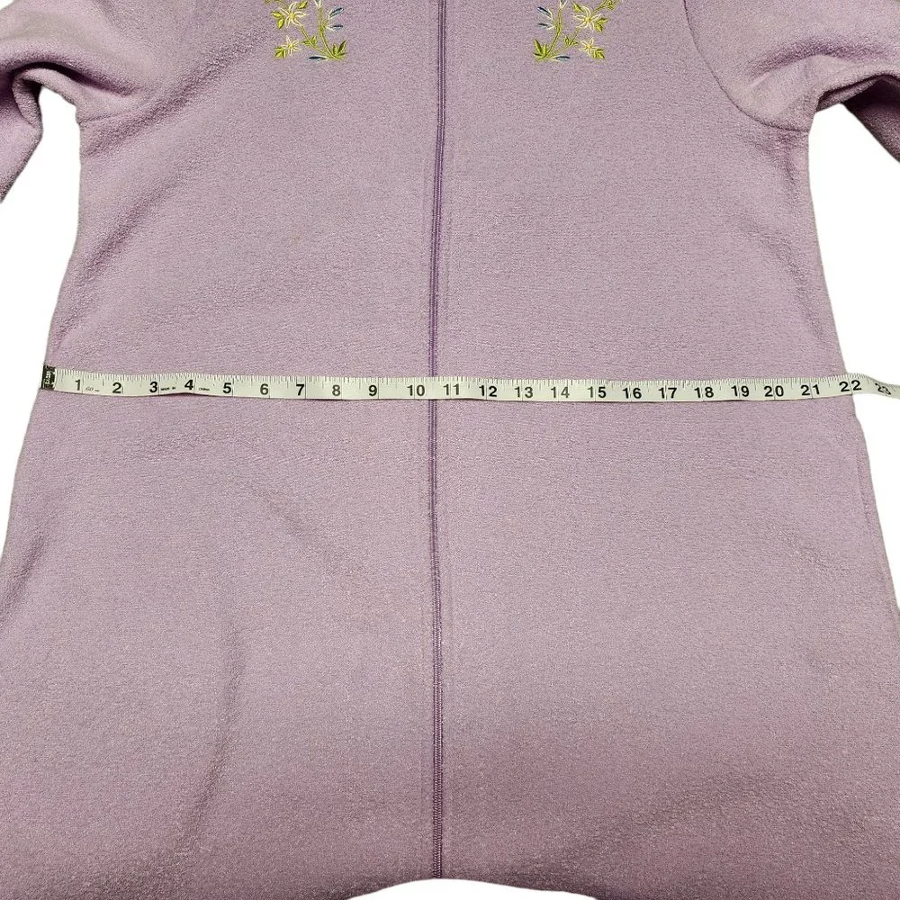 Vintage Sears Fundamentals Zip Up Housecoat Robe 1980's -‎ Size Small Purple